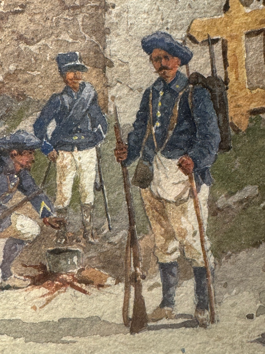 Halte de Chasseurs Alpins Hautes Alpes Massif des Ecrins datée 1895-photo-2