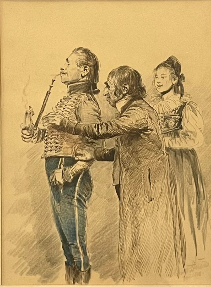 Edouard Explains: Hussar With A Pipe And Alsatian Woman 