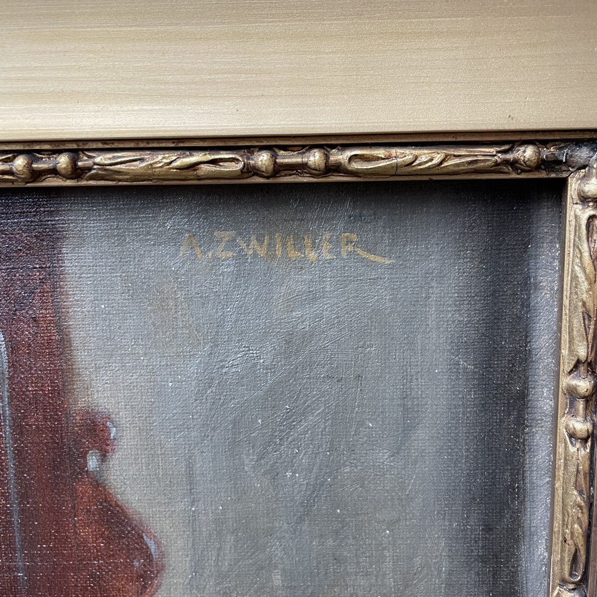 Oil On Canvas, "the Toilet" By Marie Augustin Zwiller.-photo-3