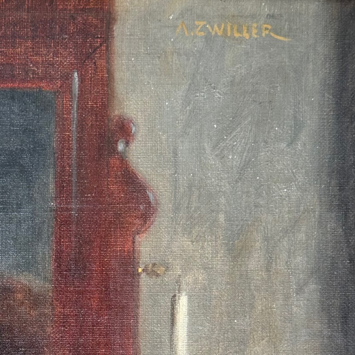 Huile sur toile, la "Toilette" par Marie Augustin Zwiller.-photo-3