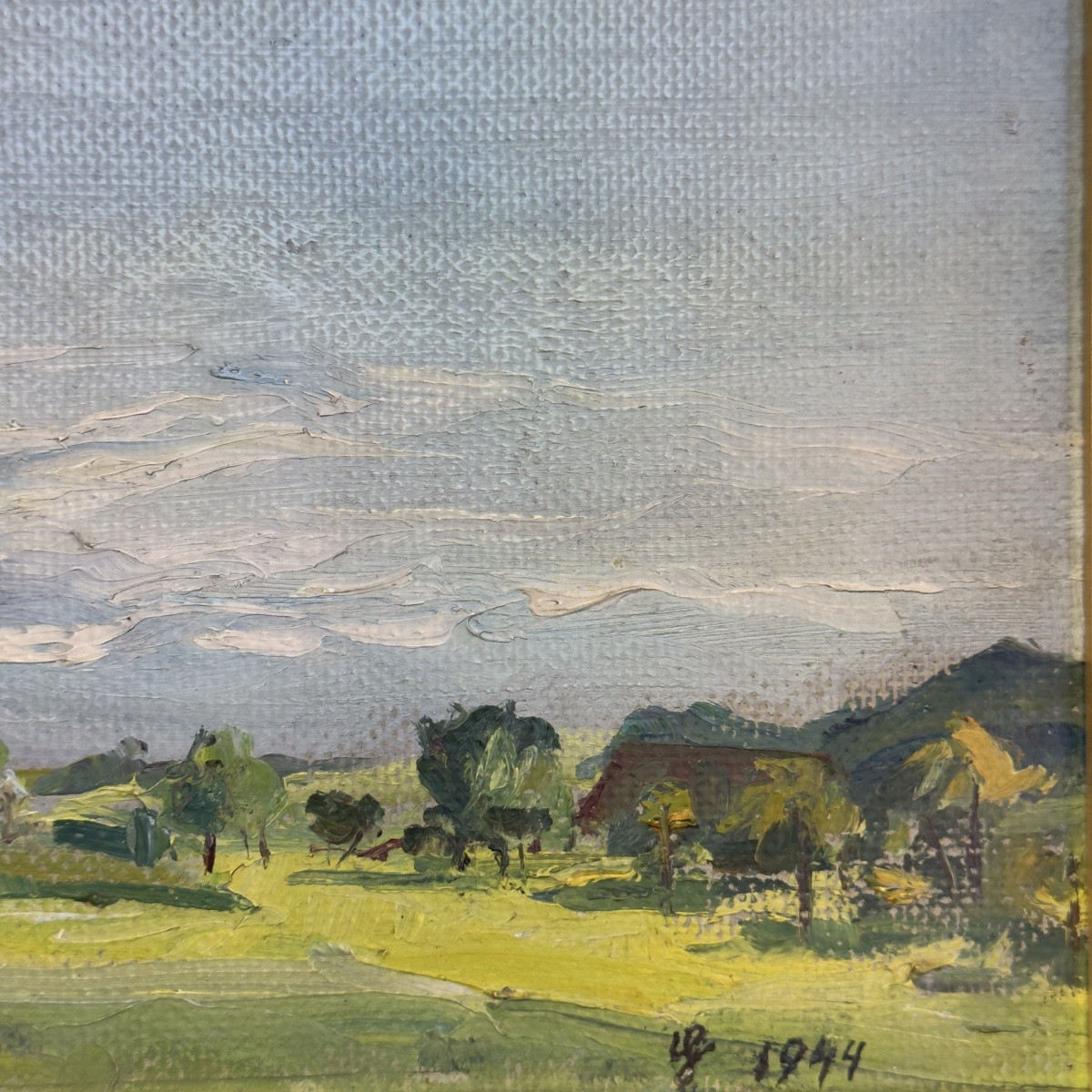 Spring Landscape Monogrammed And Dated 1944-photo-3