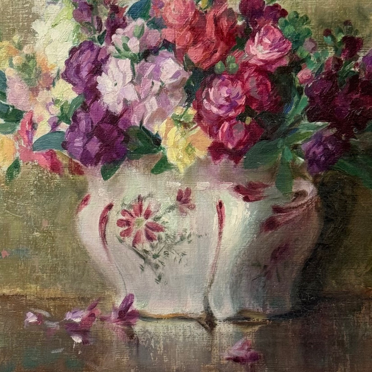 Floral Arrangement In A Rocaille Jardiniere By Bille Jacques-photo-4