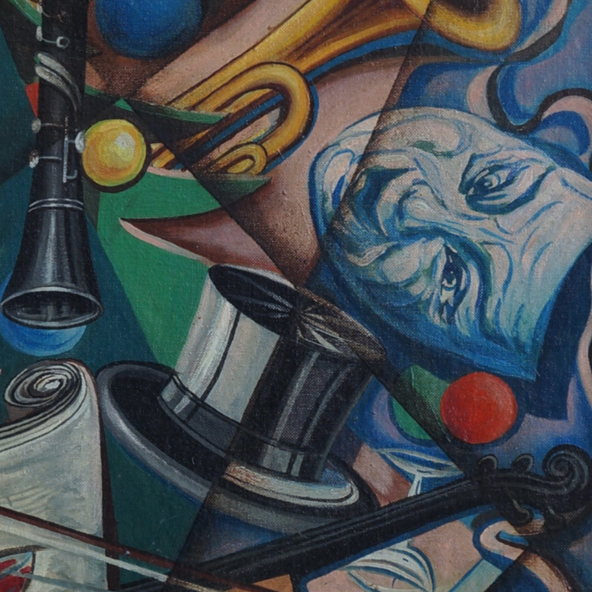 Abstraction  instruments de musique et masques  Hess 1954-photo-4