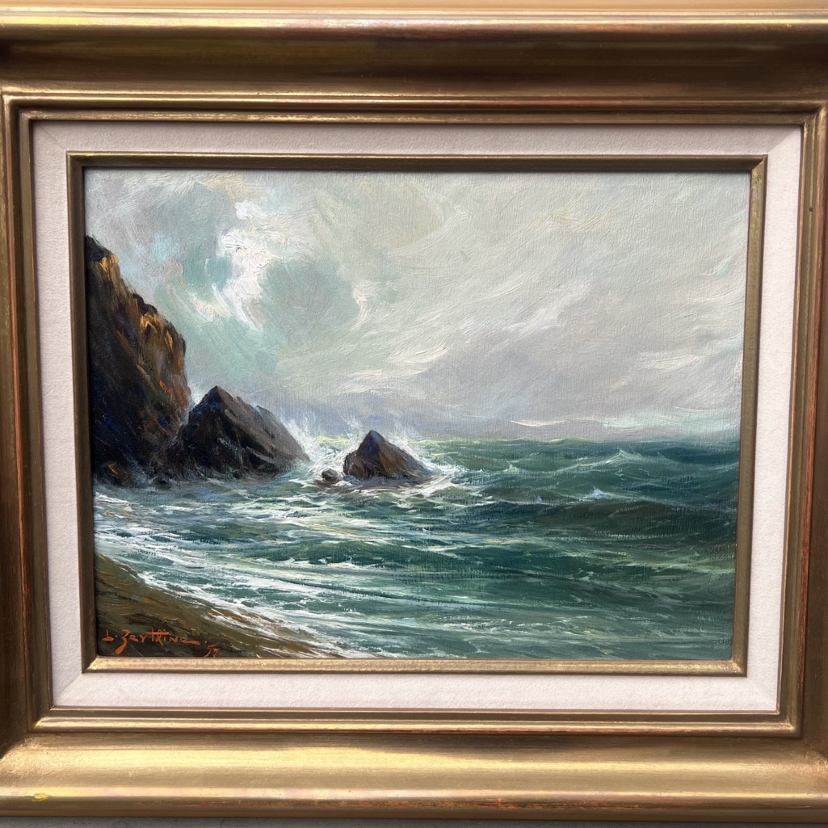 Seascape In Brittany Signed By Russian Painter Léon Zeytline-photo-2