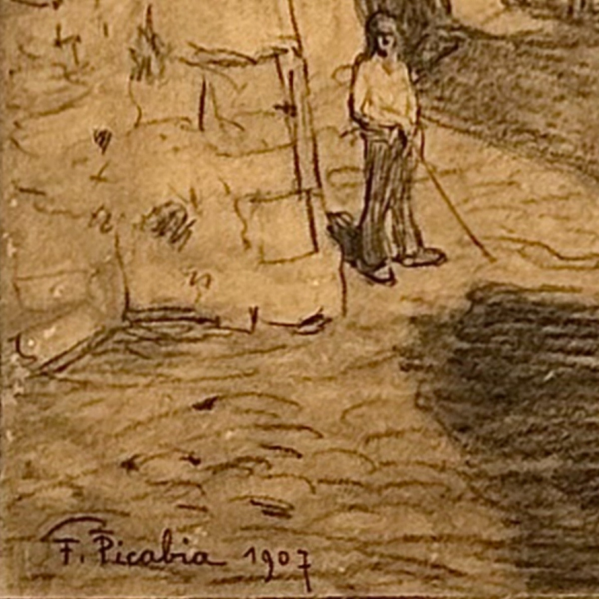 Picabia Charcoal Drawing Animated Street Fuenterrabia-photo-4