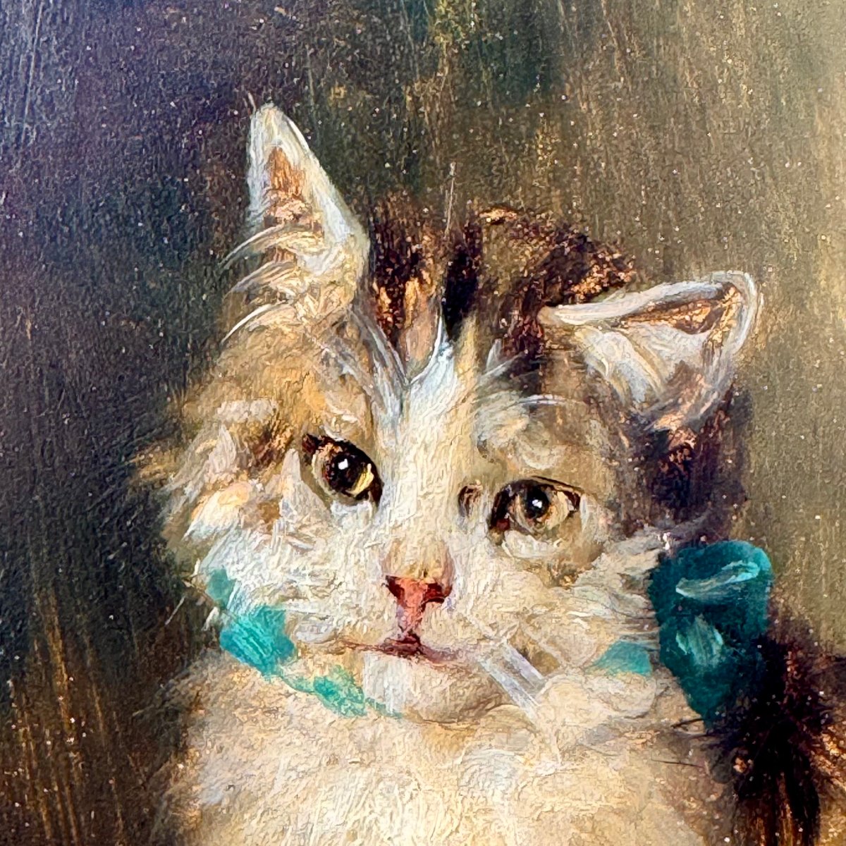 Painting Of A Cat By Jules Gustave Le Roy-photo-3
