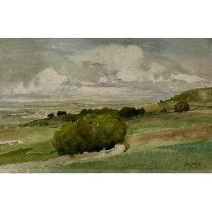 Paysage de la plaine d’Orchamps d’Henri Zuber 