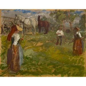 Scène de Moisson de Paul Eugène Ledoux 