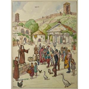 Saint Materne prêche le christianisme dans un village du Sundgau de Hansi