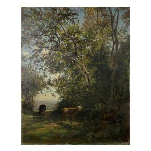 Sous-bois à Winkel signé Henri Zuber 