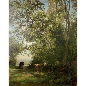 Sous-bois à Winkel signé Henri Zuber 