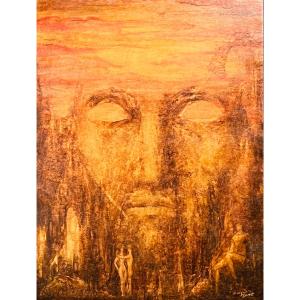 Meditation - Oil On Canvas Signed Marguerite Bordet