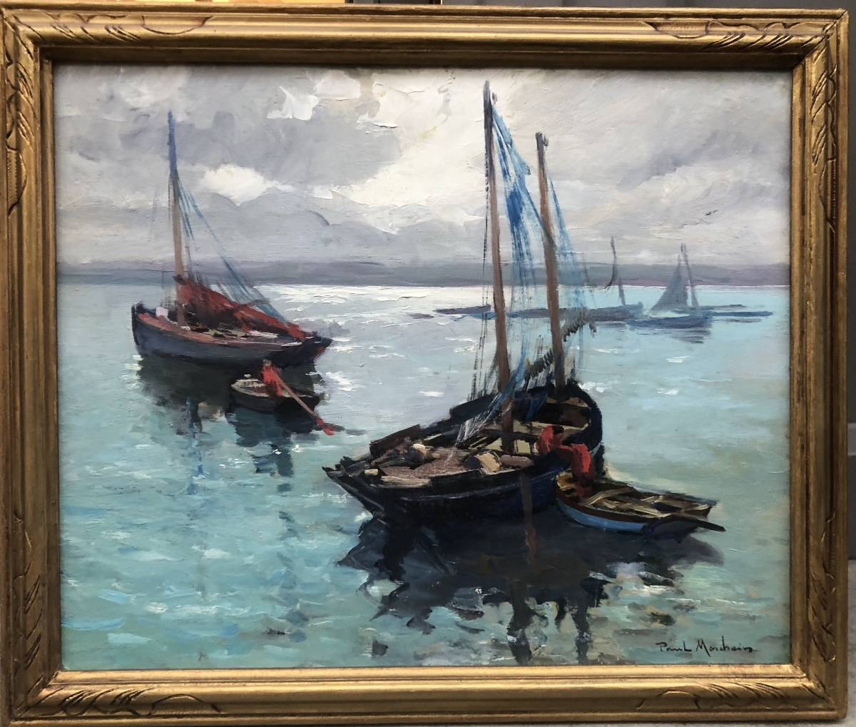 Barques sardinières à Douarnenez par Paul Morchain 