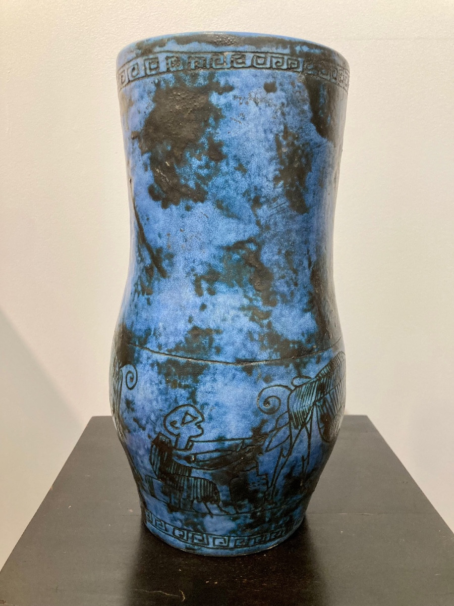 Large Vase With Scarified Decoration By Blin-photo-3