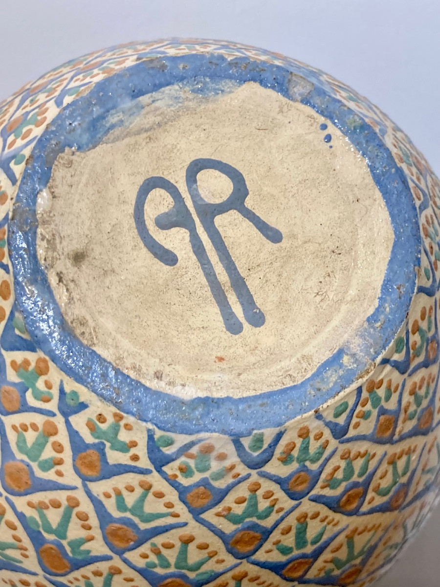 Vase art déco à motif de palmettes par René Anchierri-photo-2