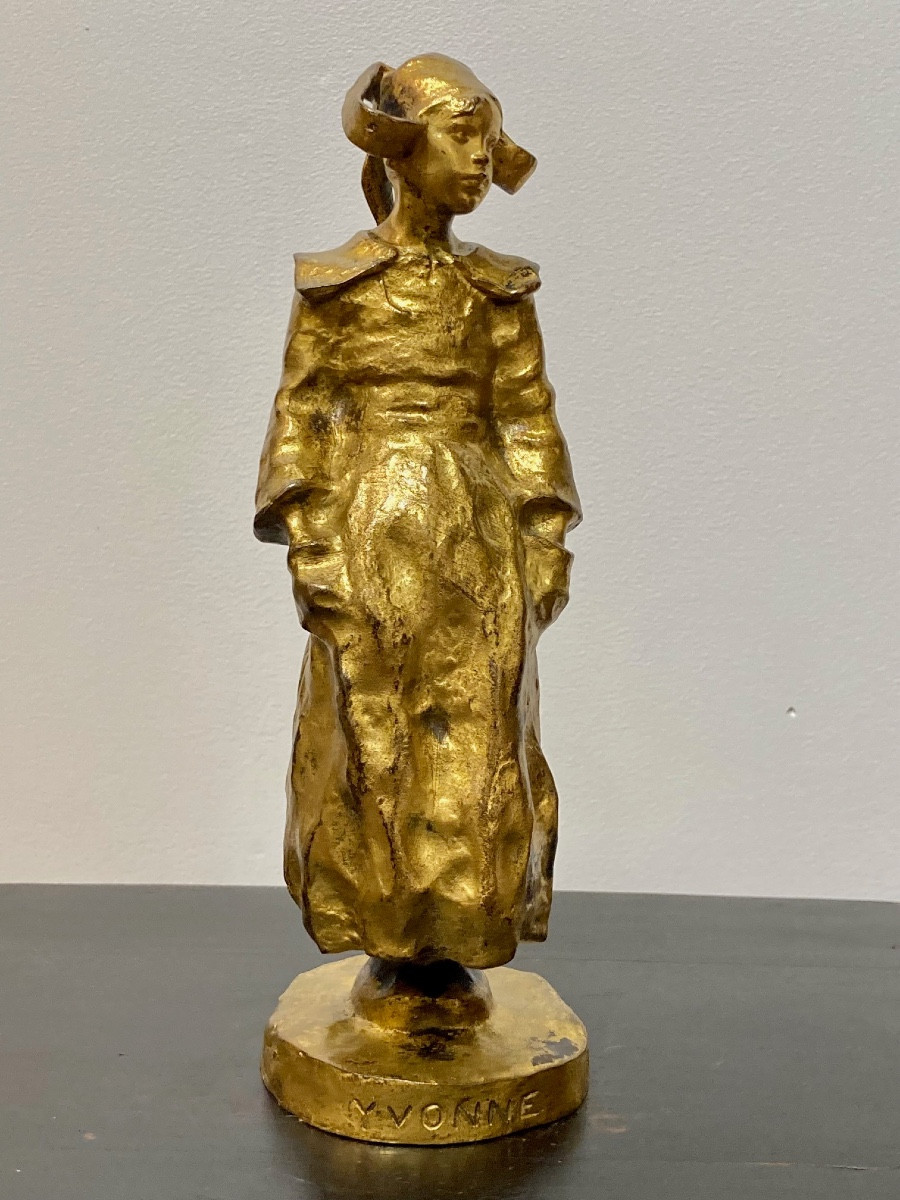 Yvonne , bronze à patine dorée par Ruth Milles-photo-2