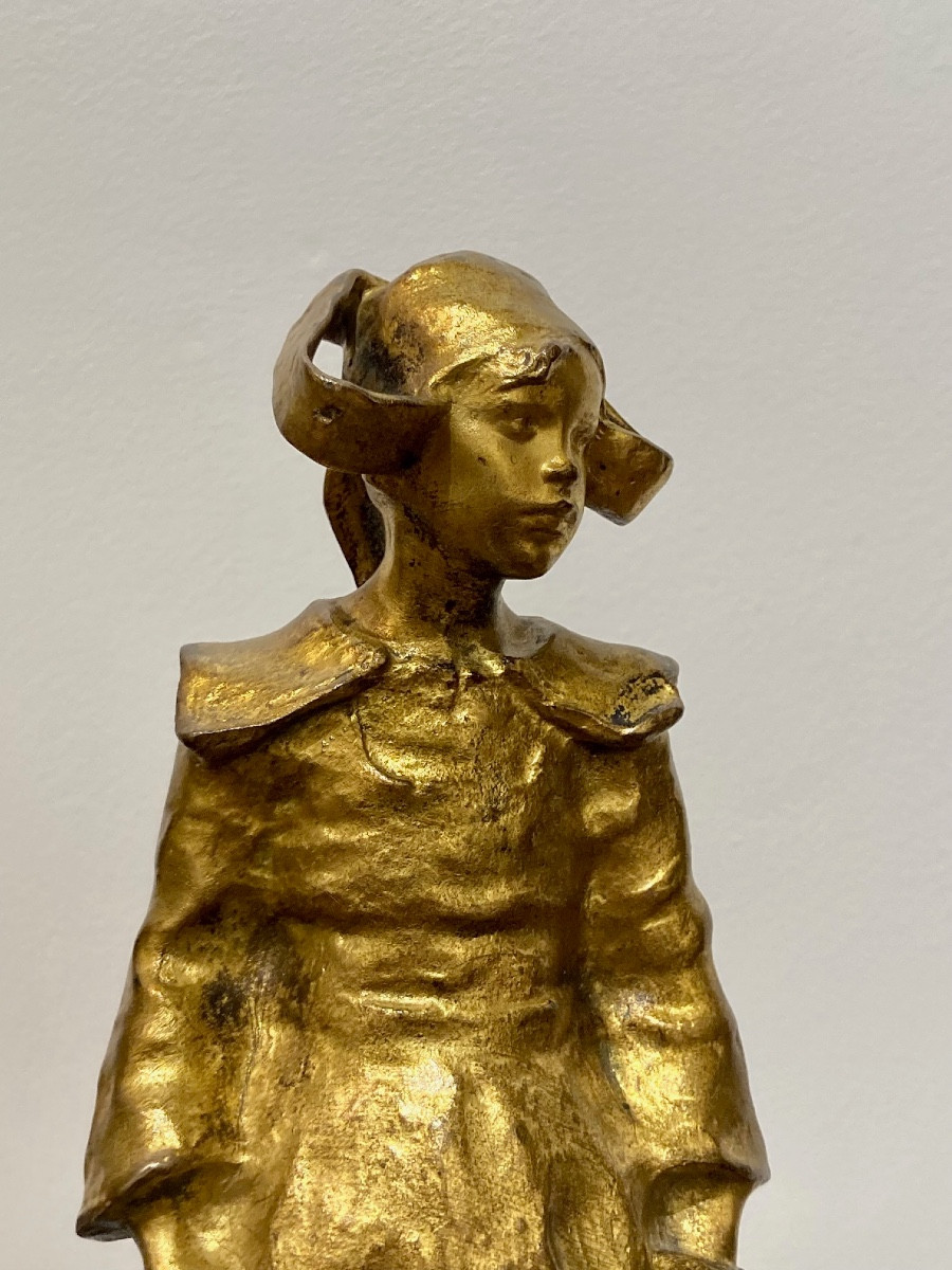 Yvonne , bronze à patine dorée par Ruth Milles-photo-3