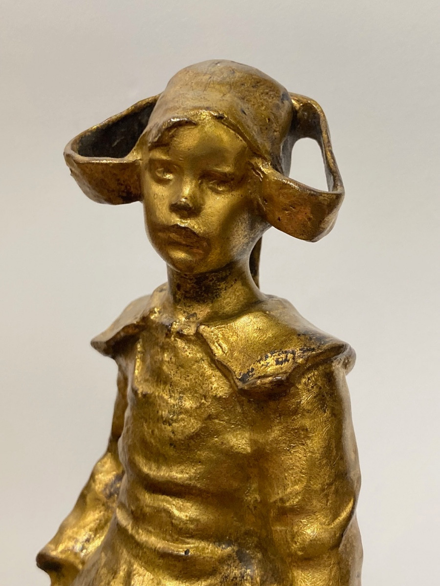 Yvonne , bronze à patine dorée par Ruth Milles-photo-4