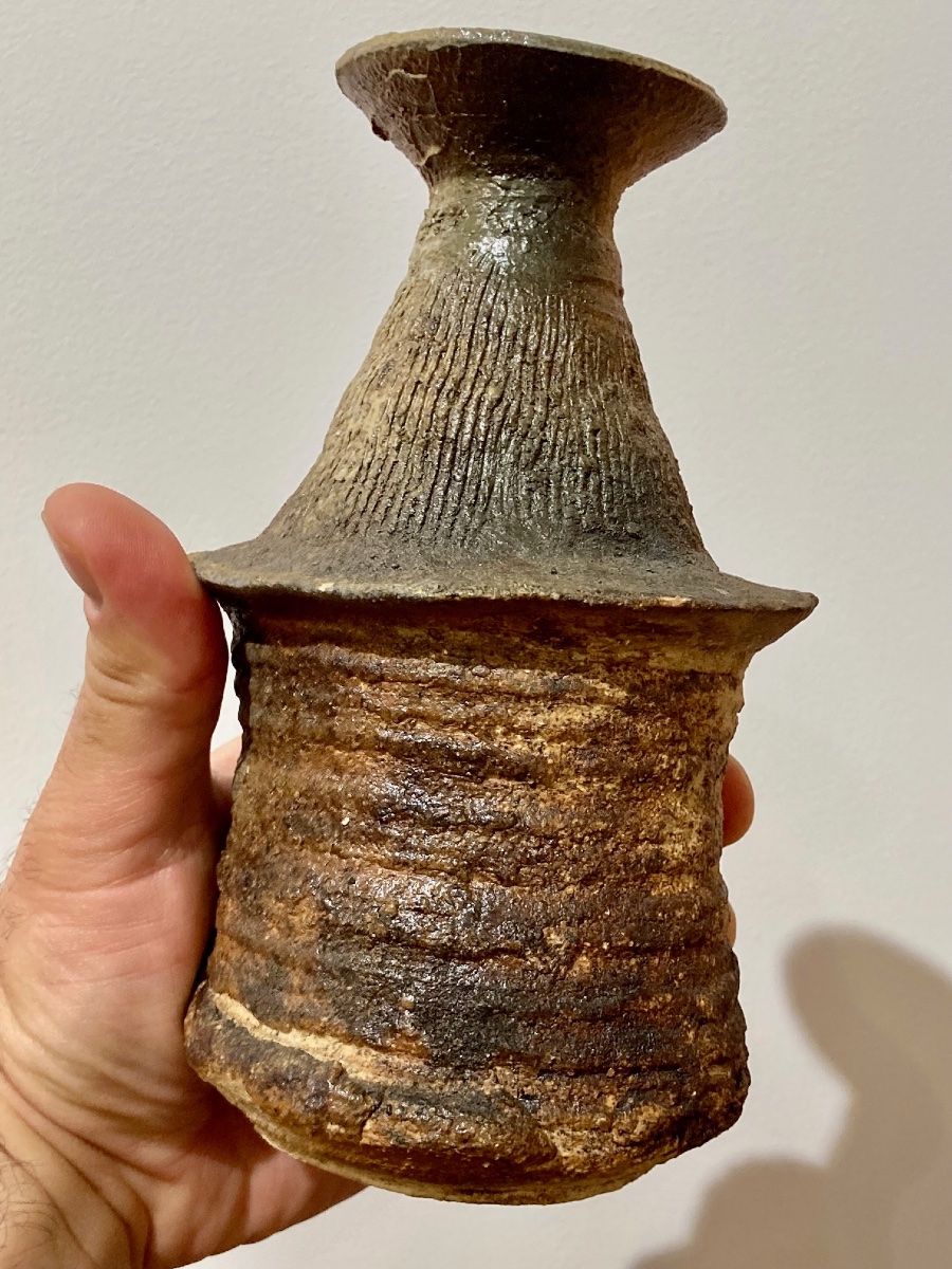 Pair Of Chamotte Clay Vases By Gérard Brossard, La Borne -photo-1