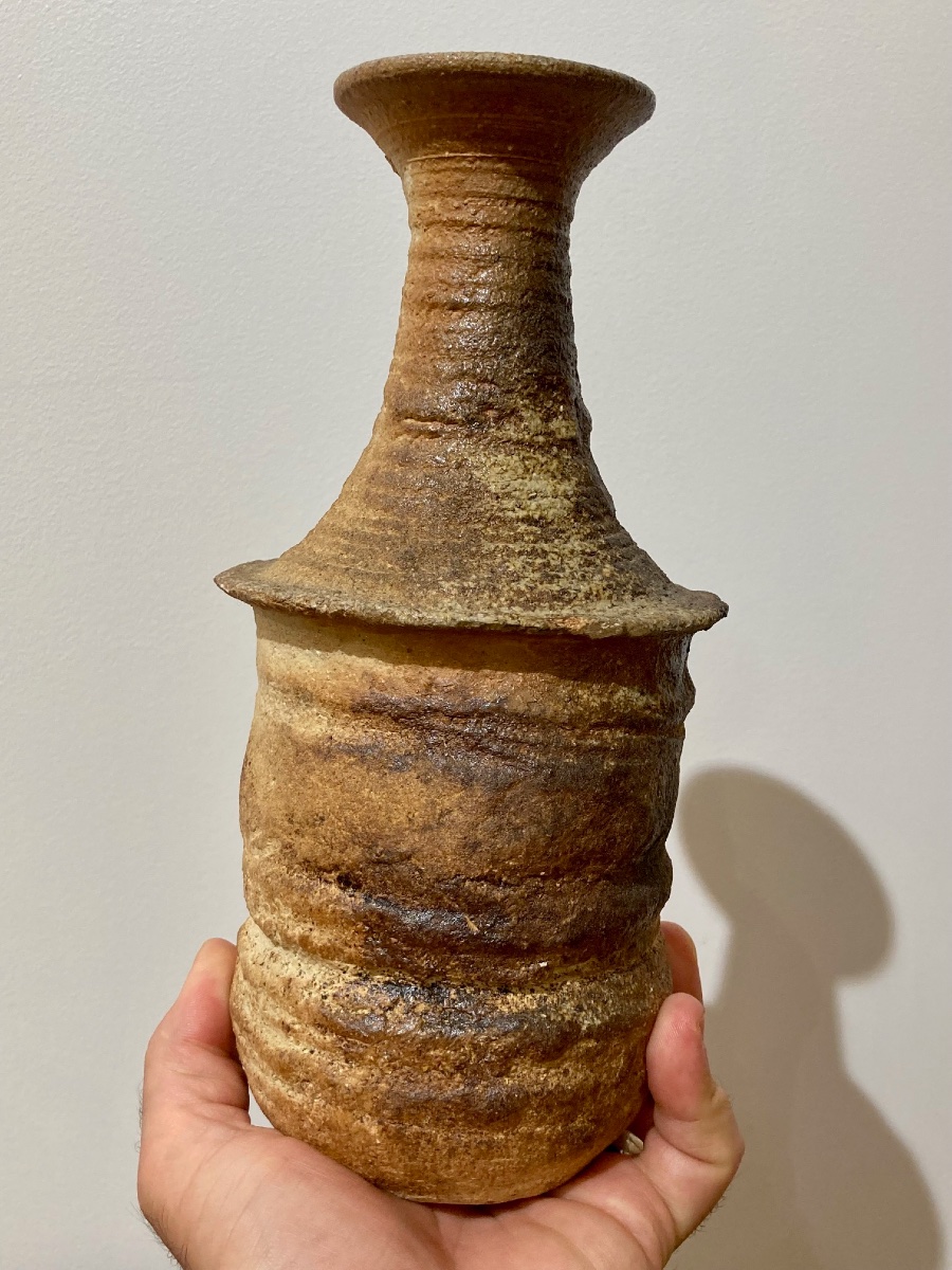 Pair Of Chamotte Clay Vases By Gérard Brossard, La Borne -photo-3