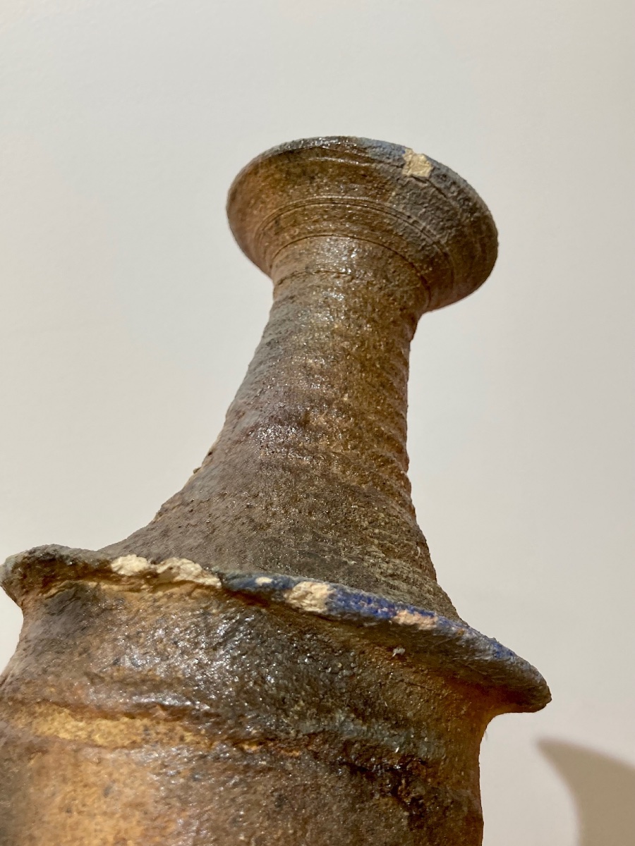 Pair Of Chamotte Clay Vases By Gérard Brossard, La Borne -photo-4