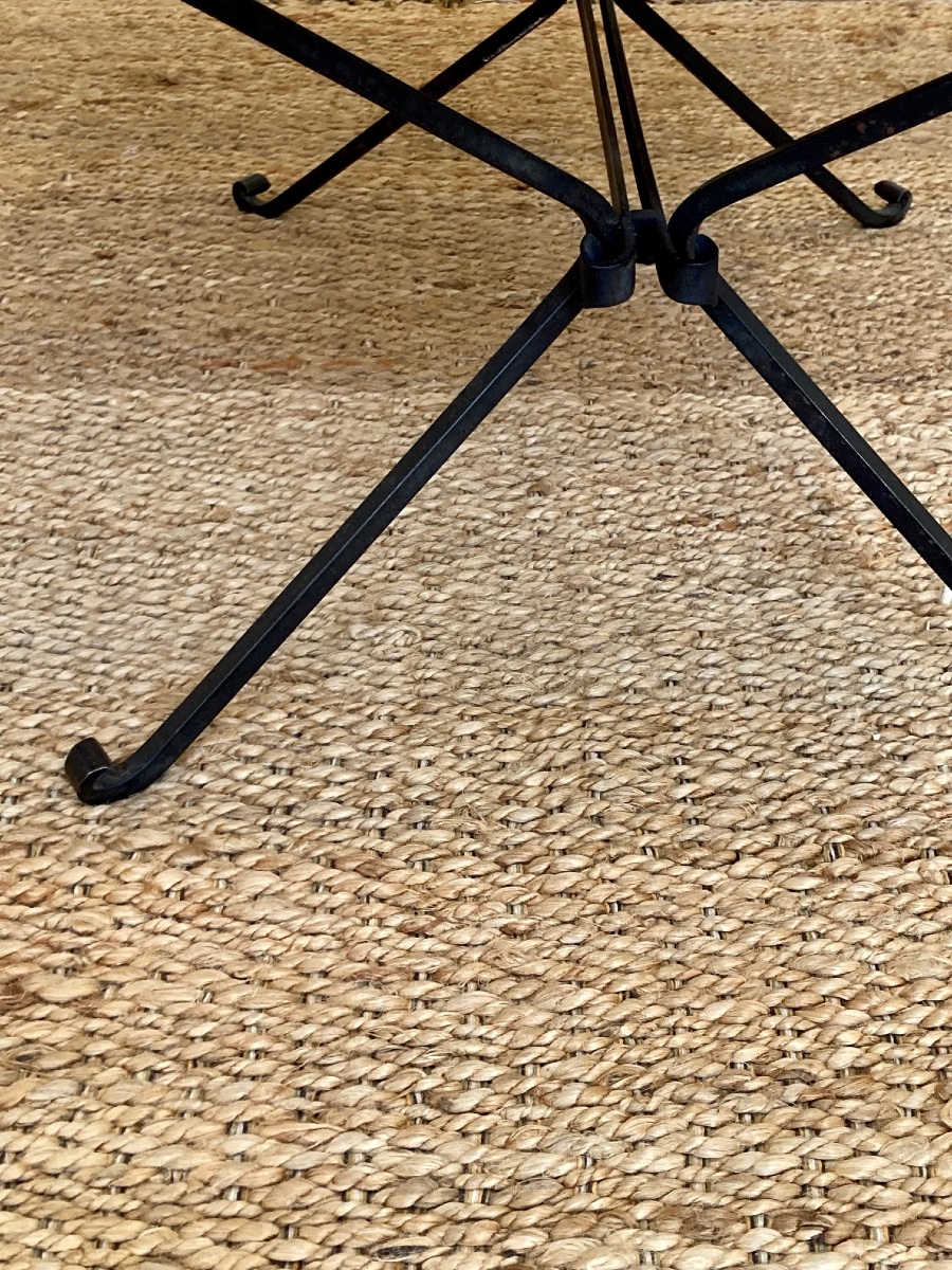 Wrought-iron And Ceramic Table By René Legrand And Mado Jolain -photo-4