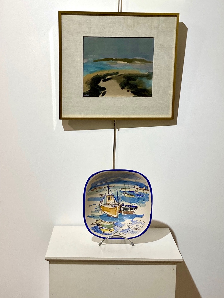 Keraluc Quimper Square-shaped Glazed Ceramic Cup By René Quéré -photo-1