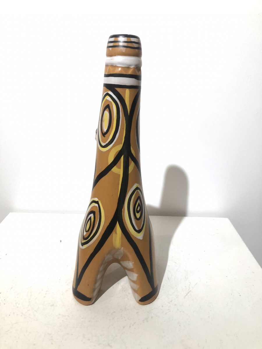 Keraluc , Pierre Toulhoat vase zoomorphe en grès émaillé-photo-1