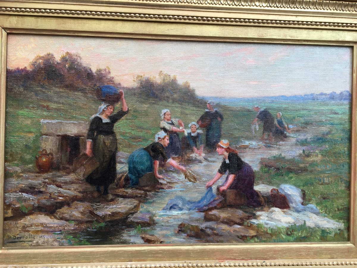 Lavandières En Bretagne Par Théophile Deyrolle -photo-2
