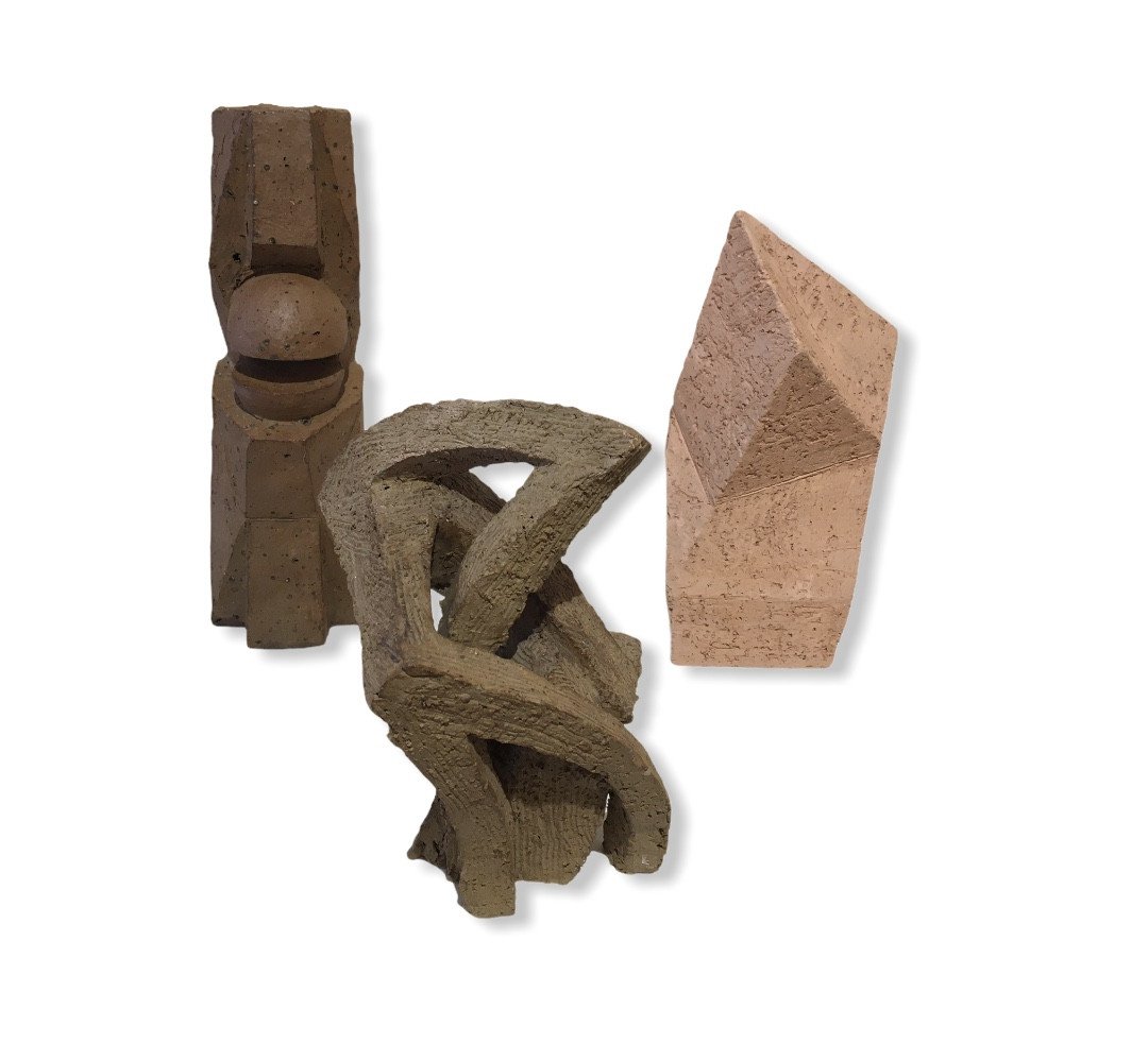 Trois Sculptures Abstraites Grès 