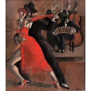 danseurs de Tango et orchestre par Mariano Otéro