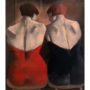 Two Women From Behind By Mariano Otéro 