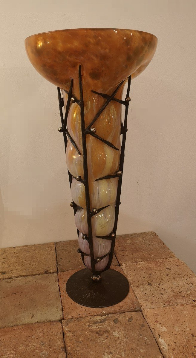 Schneider, Large Vase With Decor