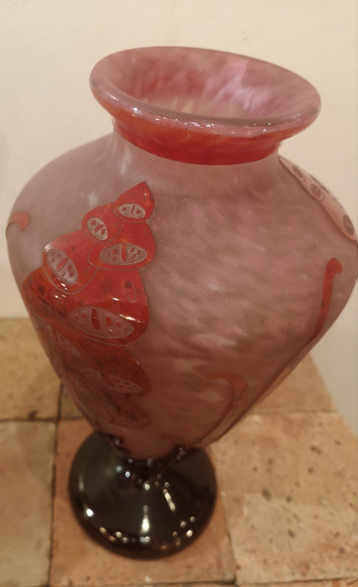 Schneider, Le Verre Français, Vase Digitales Gravé à l'Acide-photo-1