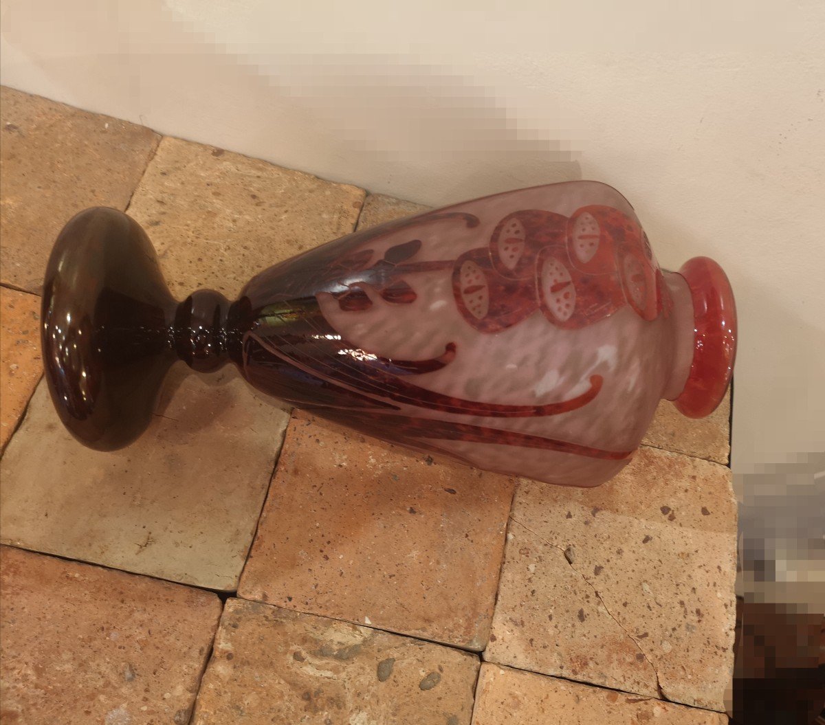 Schneider, Le Verre Français, Vase Digitales Gravé à l'Acide-photo-2