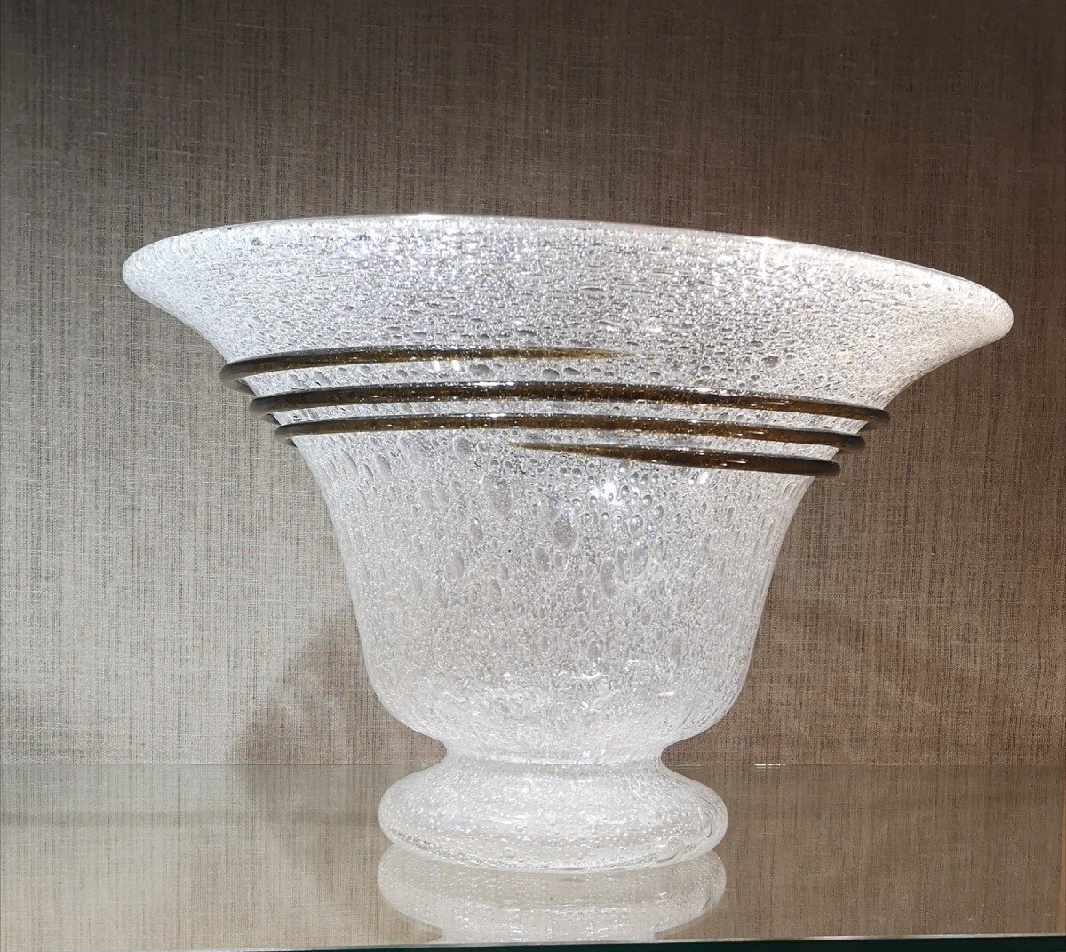 Schneider, Grand Vase Bullé Avec Une Spirale