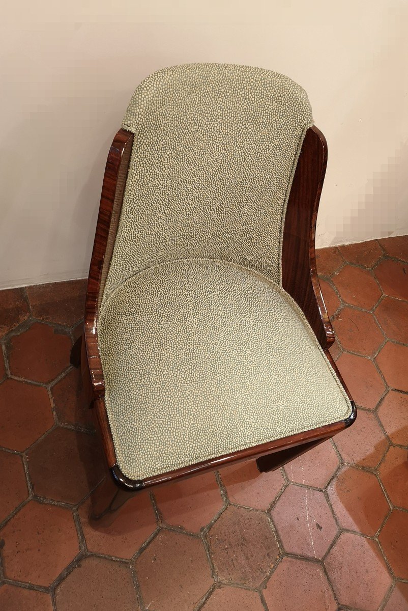Suite De 6 Chaises de forme gondole Art Déco-photo-2