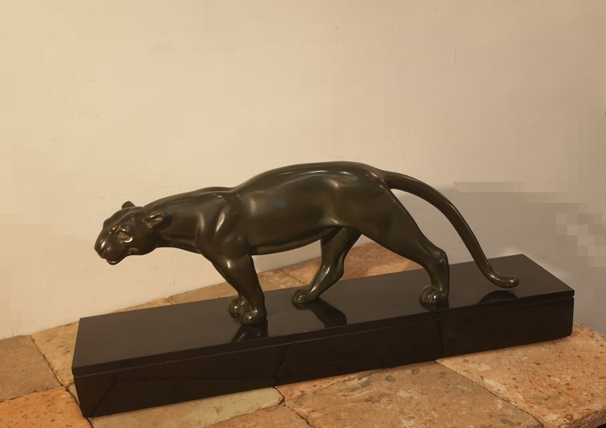 Panthère En Bronze Art Déco, A. Ouline-photo-4