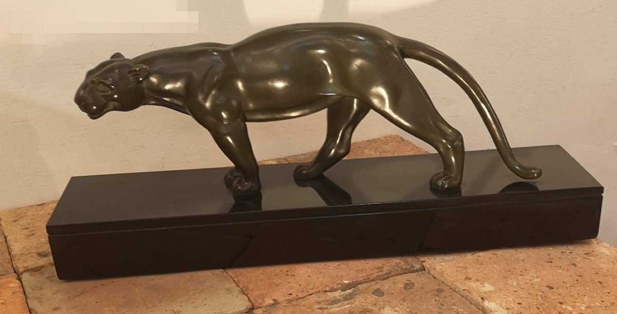 Panthère En Bronze Art Déco, A. Ouline-photo-6