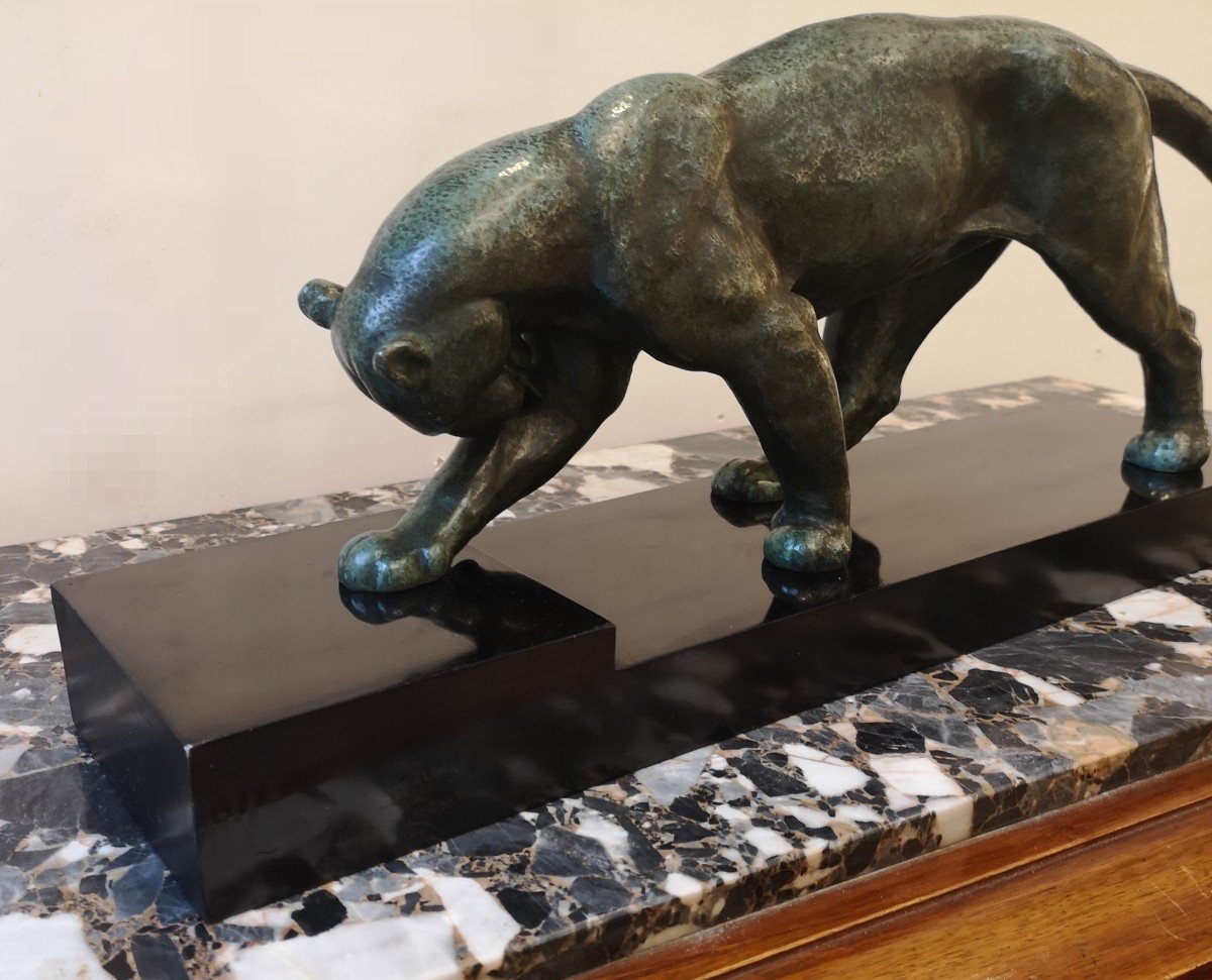Panthère En Bronze Art Déco, A. Ouline-photo-5