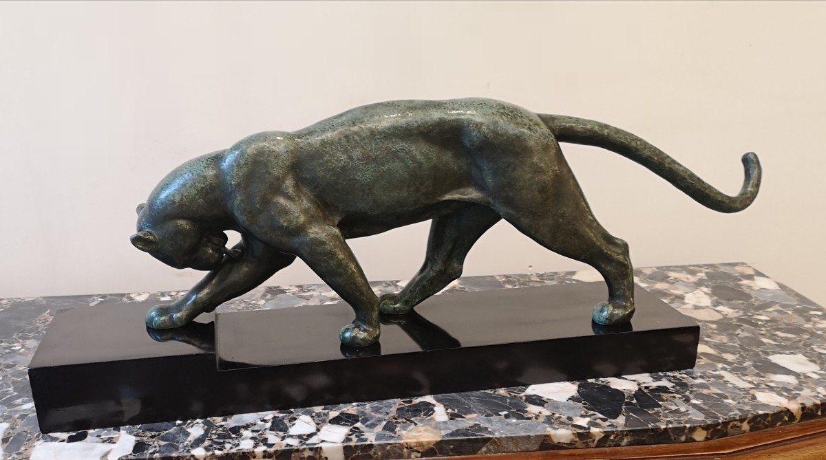 Panthère En Bronze Art Déco, A. Ouline-photo-7