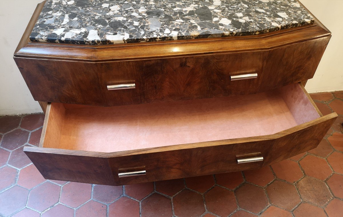 Commode Art Déco En Loupe De Noyer -photo-7