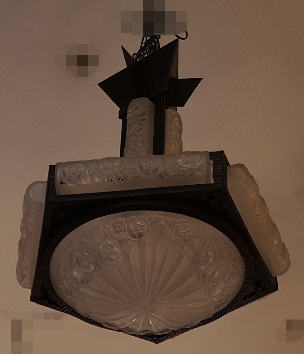 Lustre Art Déco 1930 Degué-photo-2