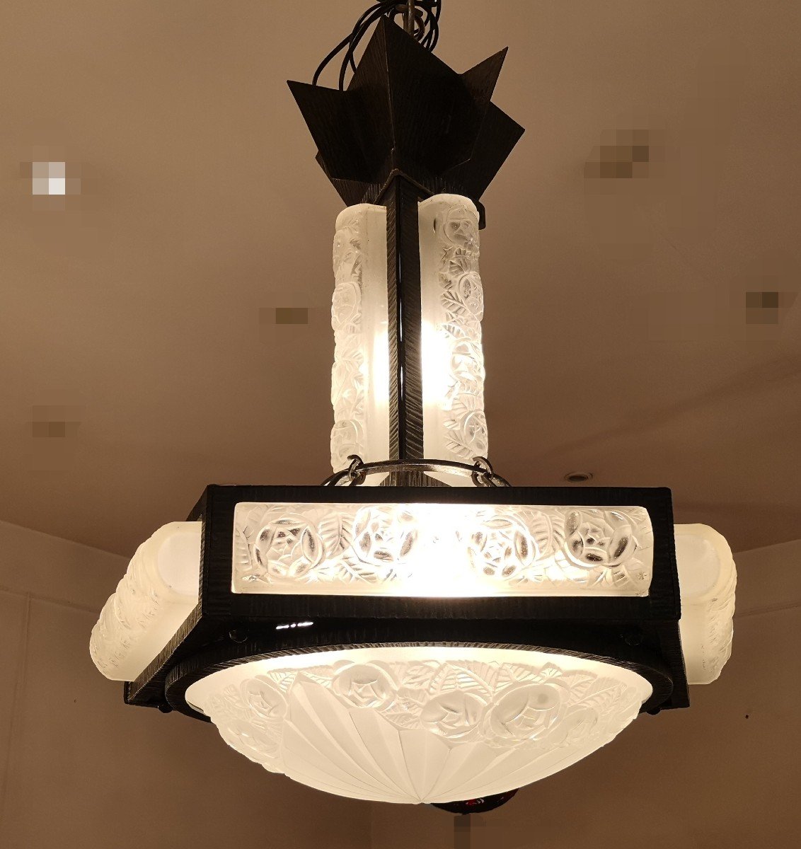 Lustre Art Déco 1930 Degué-photo-3