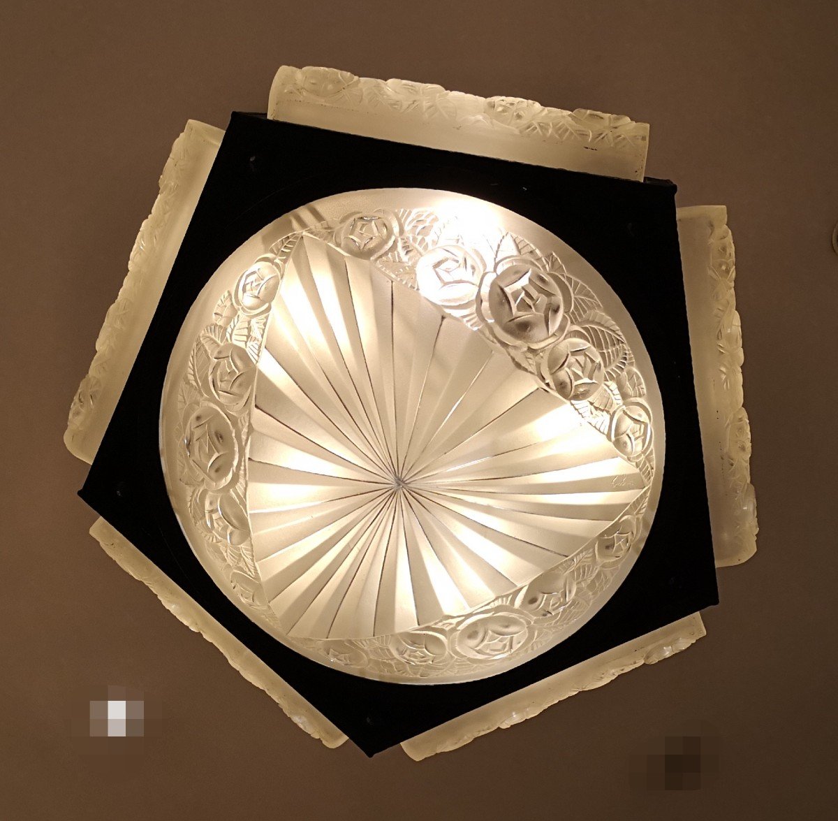 Lustre Art Déco 1930 Degué-photo-5