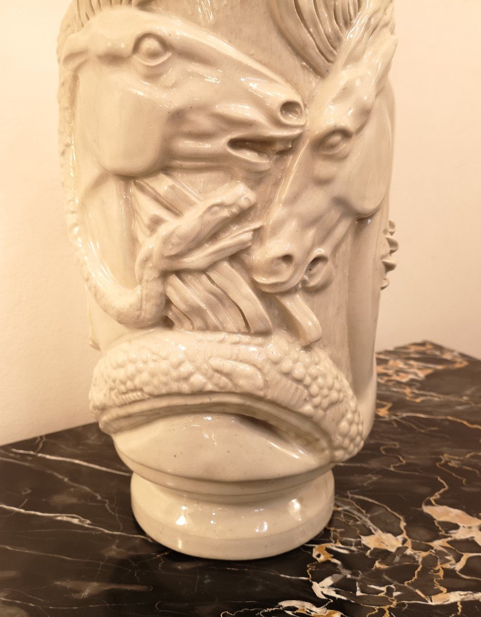 Vase Art Déco en grès signé Gentil & Bourdet-photo-5