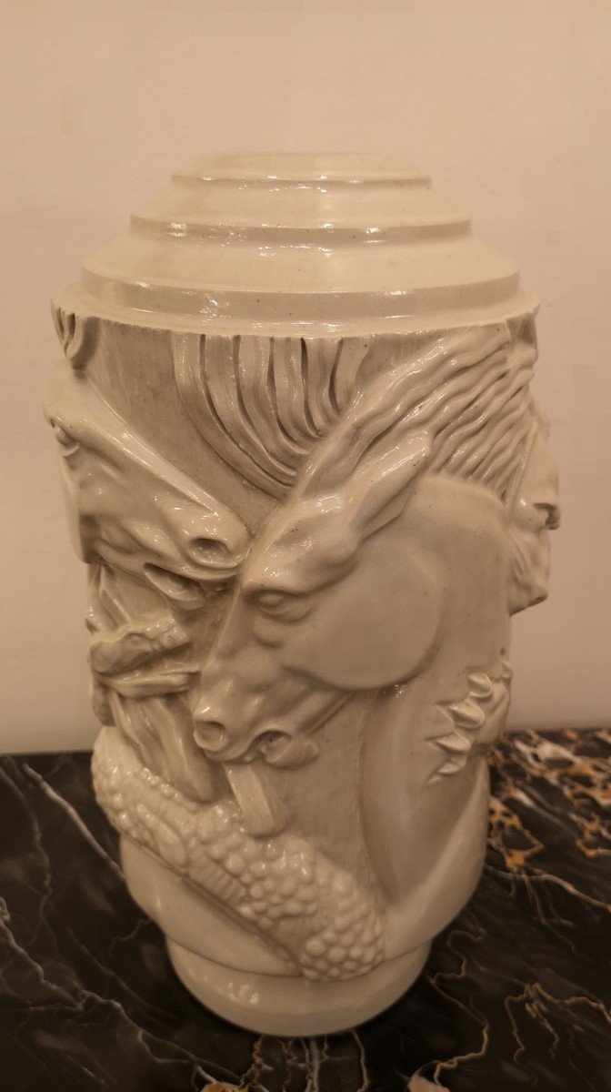 Vase Art Déco en grès signé Gentil & Bourdet-photo-7