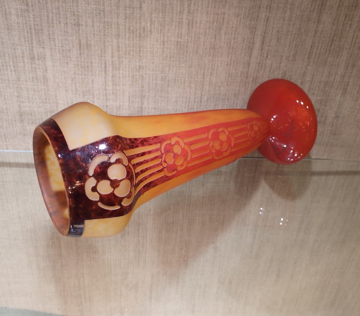 Le Verre Français, Schneider, Vase Décor Rosaces, 1927-1928-photo-2