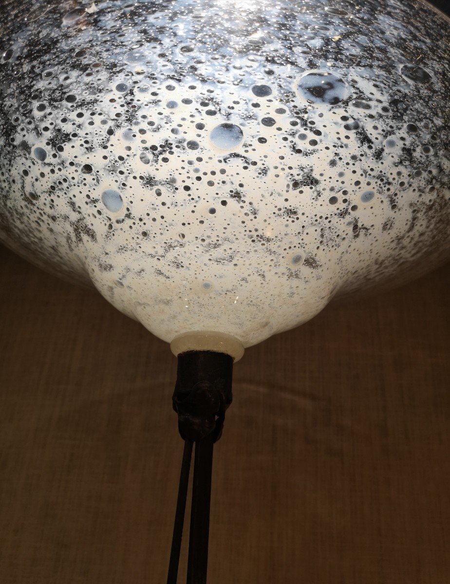 Schneider, Le Verre Français, Grande Coupe Sur Pied En Fer Forgé-photo-5