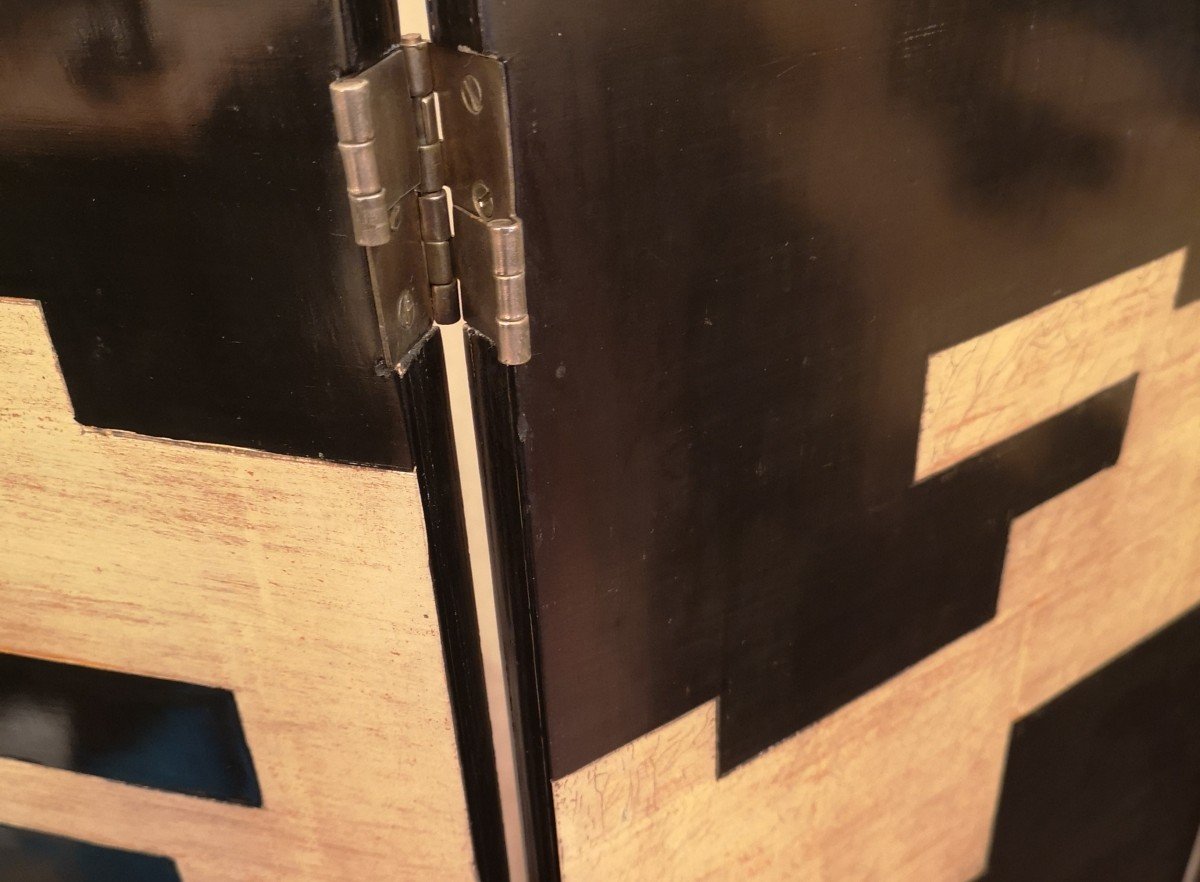 Art Deco Screen 1930 Lacquered-photo-3